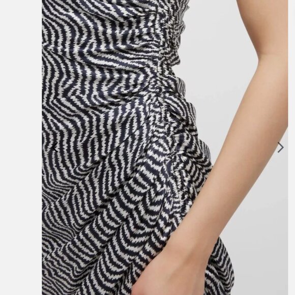 Cinq a Sept Christel One Shoulder Asymmetrical Ruffle Hem Silk Midi Dress Size 2 - Picture 8 of 12